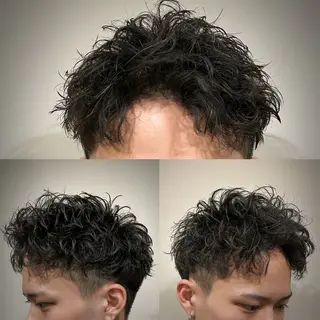 ショート パーマ メンズ 鉄尾 竜馬のヘアスタイル