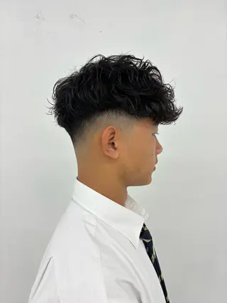 パーマ メンズ スパイキーパーマ 柏NO1 藤本葉のヘアスタイル