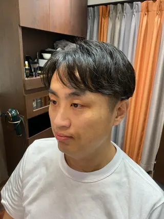 ミディアム パーマ LAVIE NEW STANDARD BARBER HANARE 新宿店所属・TANAHASHI ／モデル募集🆘のヘアスタイル