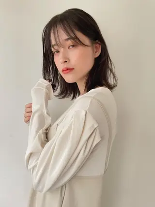 ミディアム ボブ/縮毛矯正 🌟梅田盛一🌟のヘアスタイル