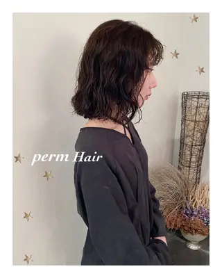ミディアム パーマ 市川 千夏のヘアスタイル