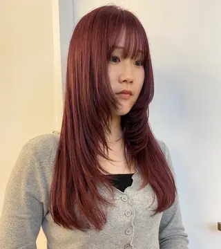 セミロング カラー tomu/大名/艶髪 髪質改善/透明感のヘアスタイル