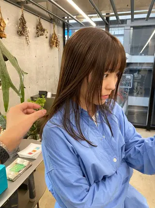 ミディアム カラー 似合わせカット レイヤー/ボブのヘアスタイル