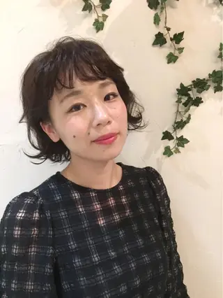 ショート カラー パーマ シマダ アユミのヘアスタイル