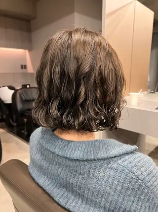 ミディアム パーマ ショートボブ/似合 わせショート/表参道のヘアスタイル