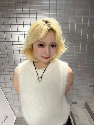 ショート カラー 透明感カラー✨🩵 韓国ヘアkanatoのヘアスタイル