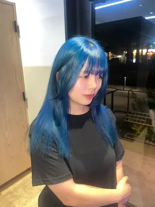 セミロング カラー 岡山ハイトーン・ ルーツカラー/こもものヘアスタイル