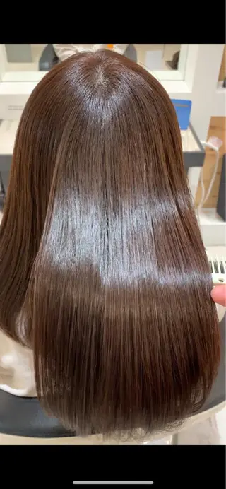 セミロング 葛西 縮毛矯正のプロ ブリーチ矯正 青木俊のヘアスタイル