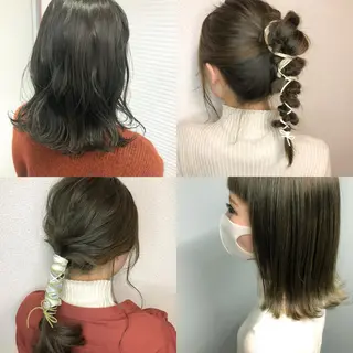 ミディアム カラー ヘアアレンジ cherir髪質改善 パーソナルカラー診断のヘアスタイル