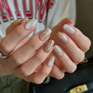 ショート カラー パーマ ヘアアレンジ メンズ キッズ ネイル マツエク・マツパ アイブロウ ar. harajukuのネイルデザイン