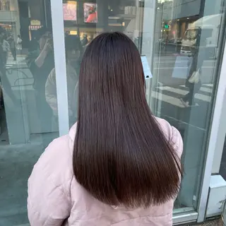 セミロング カラー 大人っぽ♡上品な暖色 ♡ブリーチなし♡のヘアスタイル