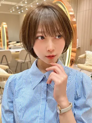 ショート カラー 縮毛矯正✨🫧 レイヤー川村利幸のヘアスタイル