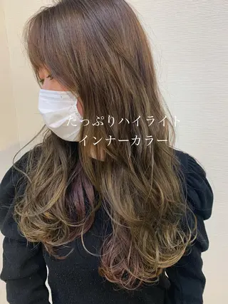 ロング カラー 中垣 南のヘアスタイル