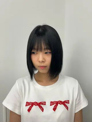 ミディアム カラー ハルカ 透明感カラー 美髪縮毛矯正🥣のヘアスタイル