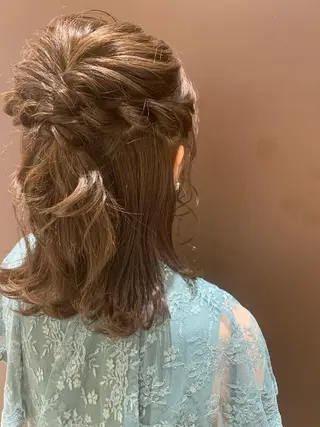 ミディアム カラー ヘアアレンジ きむえり/髪質改善 /うねり広がり改善のヘアスタイル