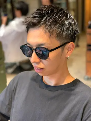 ショート メンズ ハイライト/レイヤー 木下翔太のヘアスタイル