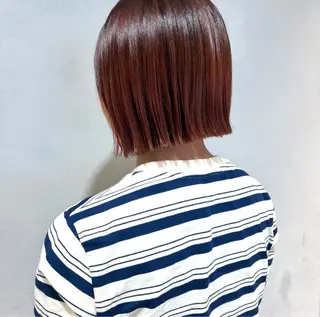 ショート カラー 地毛風ストレート ミニボブ🌷江梨🍎のヘアスタイル