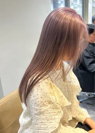 セミロング カラー じゅわっと暖色カラー 🍊Moemiのヘアスタイル