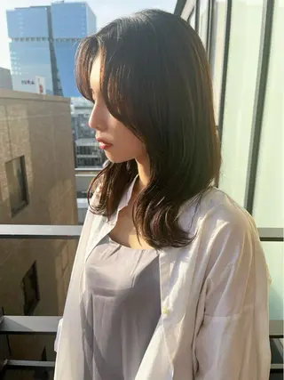 ミディアム カラー パーマ ヘアアレンジ マツエク・マツパ 東 寛道のヘアスタイル