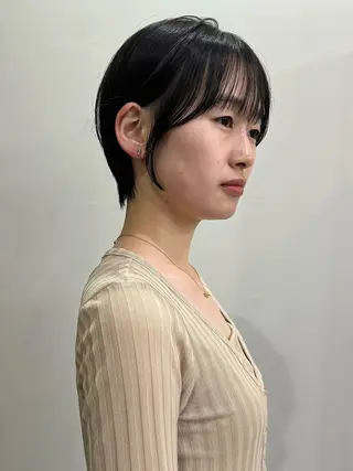 ショート 切りっぱなしボブ/ ブリーチカラー/大塚のヘアスタイル