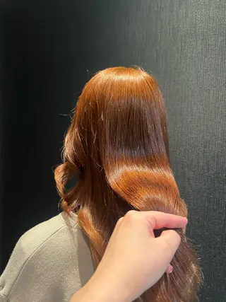 セミロング カラー レイヤーカット/ フェミニン💕/鏡のヘアスタイル