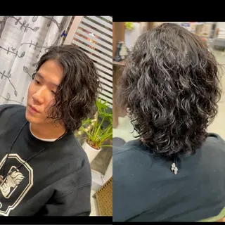 ミディアム パーマ メンズ 堤太志 メンズパーマ特化のヘアスタイル