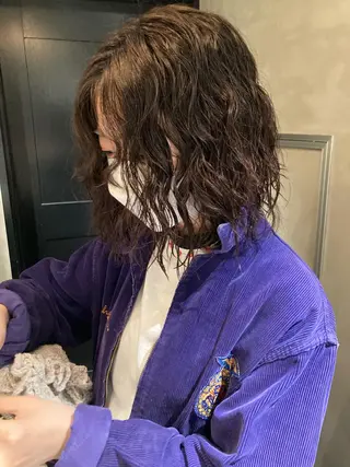 ミディアム パーマ 🛑柔らか透明感 カラー🛑大谷のヘアスタイル