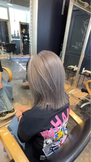ミディアム カラー 店長 ハイトーン× 髪質改善/舘野 涼太のヘアスタイル