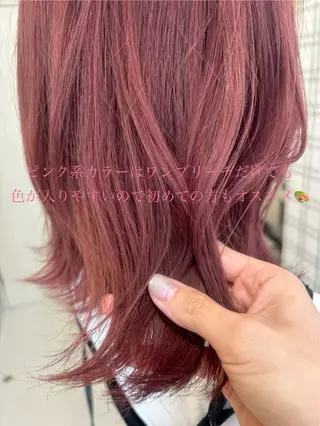 ミディアム カラー 堀口 彩佳のヘアスタイル