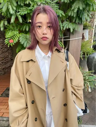 ミディアム カラー 透明感カラーレイヤー 名古屋LORENハダのヘアスタイル