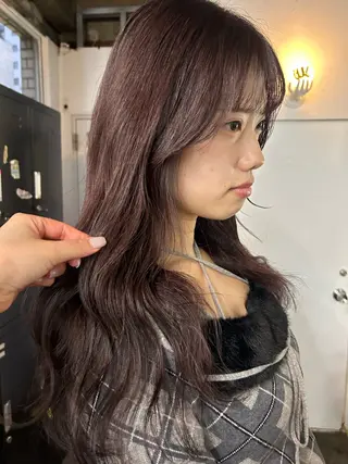 ロング カラー maho/垢抜け カラーパーマメイクのヘアスタイル