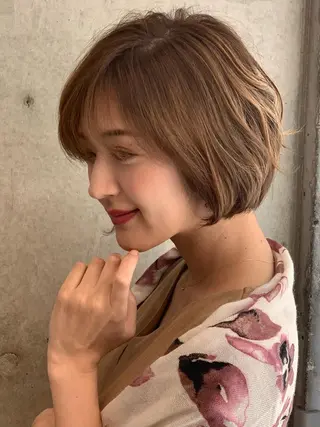 ショート カラー パーマ ✨縮毛矯正/髪質改善 錦糸町/松坂拓馬のヘアスタイル