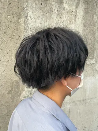 ショート メンズ 静岡/草薙パーマ メンズバレイヤージュのヘアスタイル