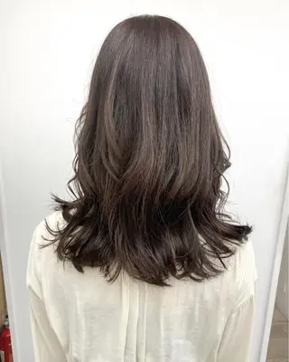 セミロング カラー ☀️透明感color KURO☀️のヘアスタイル