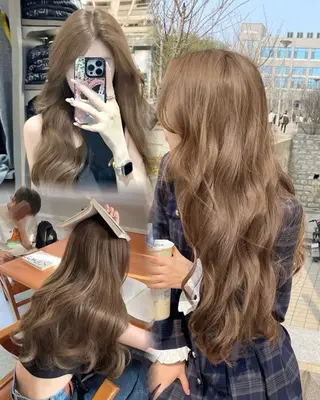 セミロング カラー 韓国風ハッシュカット 似合わせレイヤー池袋のヘアスタイル