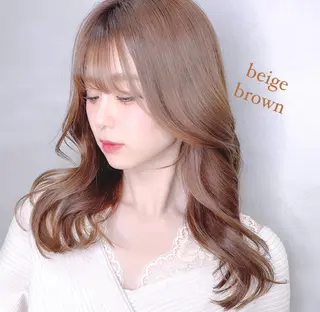 セミロング カラー 透明感カラー×小 顔レイヤー♡ヒデさんのヘアスタイル