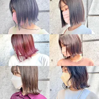 ショート カラー 癖毛救済✂️ボブ /髪質改善ストレートのヘアスタイル