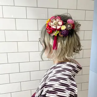 セミロング カラー ヘアアレンジ ✨🌿大人可愛い愛さ れhair🌿✨松本のヘアスタイル