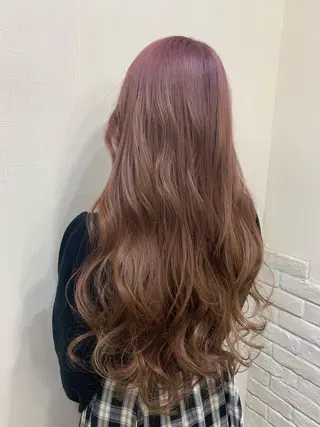 ロング カラー ヘアアレンジ きむえり/髪質改善 /うねり広がり改善のヘアスタイル