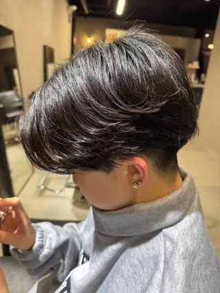 ショート パーマ メンズ メンズ/マッシュ センターパート/悠羽のヘアスタイル