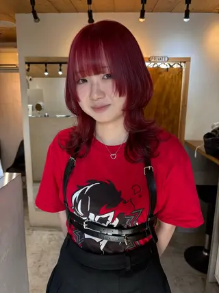 ミディアム カラー ヘアアレンジ 🧸艶々韓国ヘア 🧁mizunaのヘアスタイル