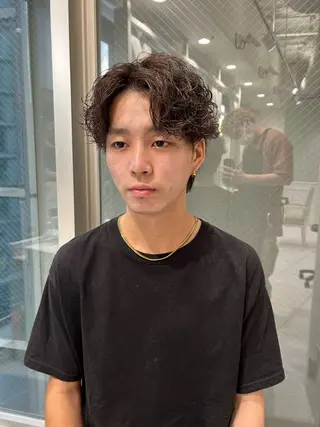 ミディアム パーマ メンズ メンズ特化❤️‍🔥 パーマ職人江口佳乃のヘアスタイル