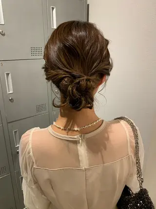 ミディアム ヘアアレンジ ブリーチ/アレンジ 天満/chihiroのヘアスタイル