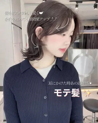 ミディアム 葵 韓国オタク美容師 レイヤーカットのヘアスタイル