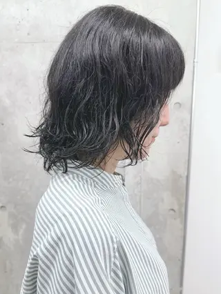 ミディアム ボブ/ゆるふわ ボブパーマ/とういのヘアスタイル