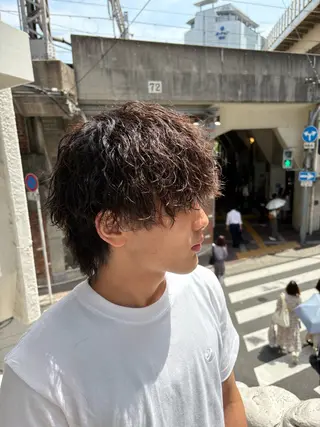 パーマ メンズ 梅田/全パーマ特化/ ケアパーマ/秋本大智のヘアスタイル