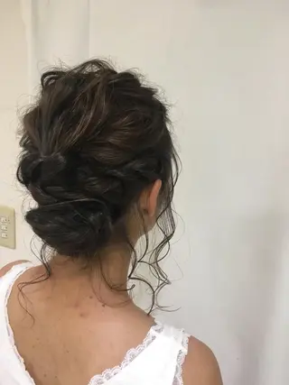 セミロング カラー ヘアアレンジ きむえり/髪質改善 /うねり広がり改善のヘアスタイル