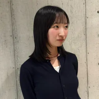 セミロング カラー 柔め透明感血色カラー 暖色/レイヤー/ゆいのヘアスタイル