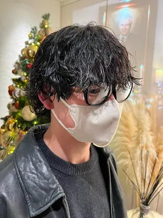 ショート パーマ メンズ 波巻きスパイラルパー マ/シャドウパーマ駿のヘアスタイル