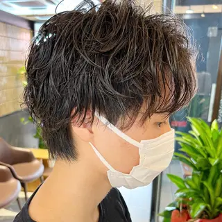 ショート カラー パーマ メンズ アイブロウ 丁寧なカウンセリング 🌿Chiemi🌿のヘアスタイル